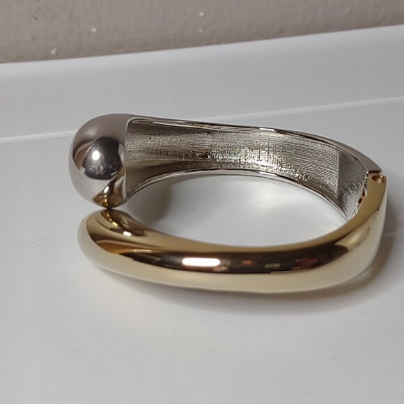 7 Inch Two Tone Hinged Bracelet - Picture 5 of 5